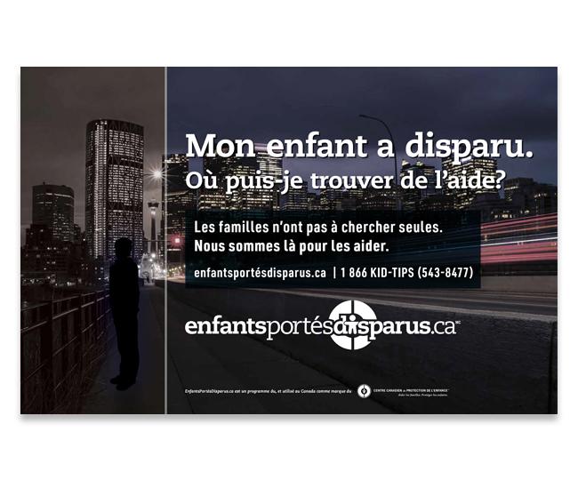 Affiche EnfantsPortésDisparus.ca – Mon enfant a disparu